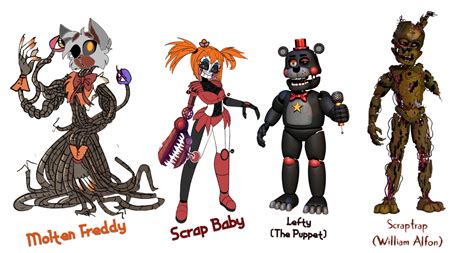 scrap freddy|all fnaf scrap animatronics.